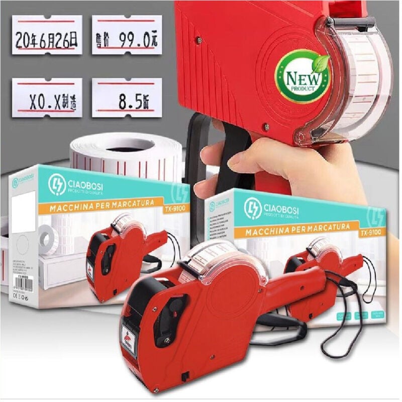 foto del prodotto linq - etichettatrice manuale per cartellini prezzo a 8 cifre magazzino negozio tx-9100 -