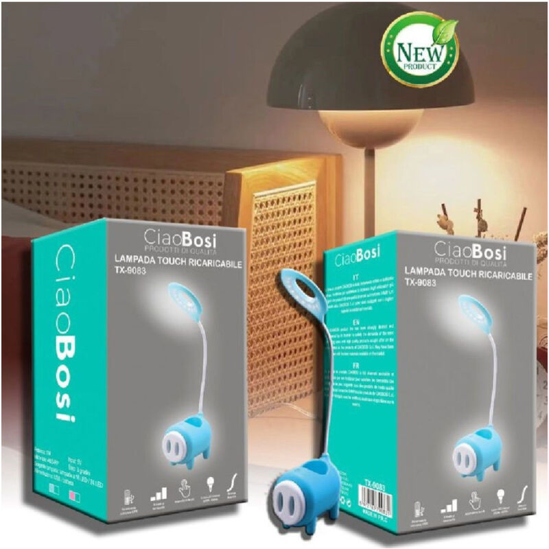 foto del prodotto linq lampada tavolo led touch ricaricabile usb flessibile vano oggetti bambini tx 9083 