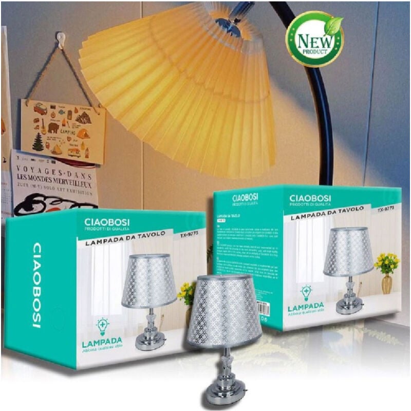 foto del prodotto linq lume lampada abat jour da tavolo comodino com arredo camera casa luce tx 9773 