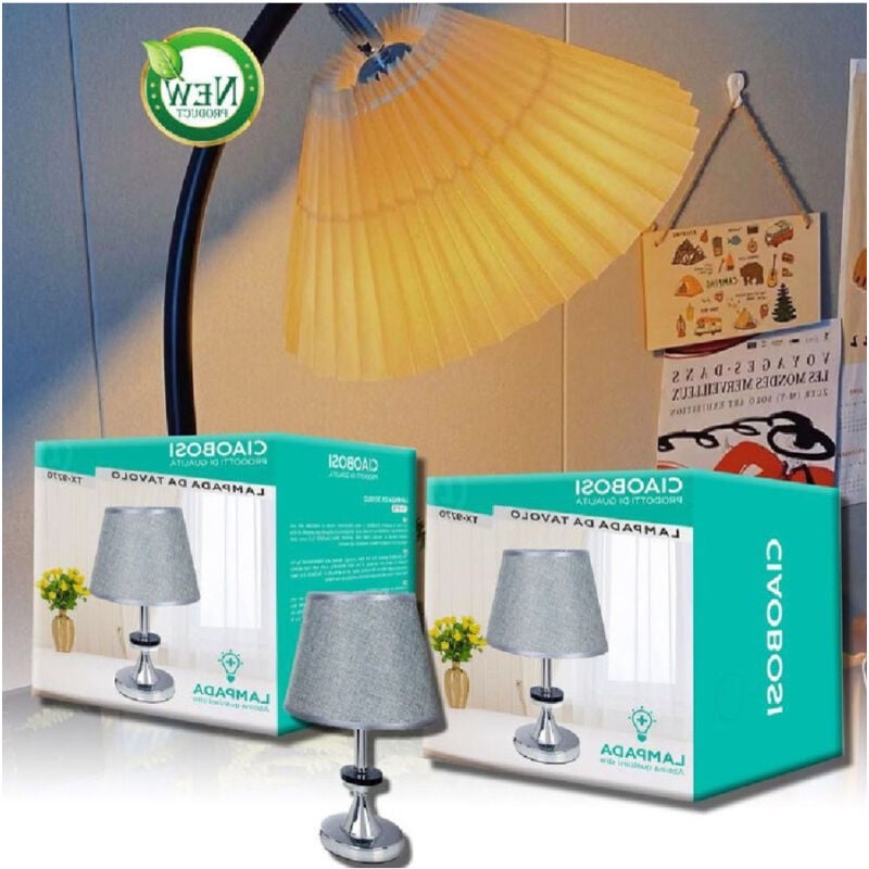 foto del prodotto linq lume lampada da tavolo abat jour comodino com arredo camera casa luce tx 9770 