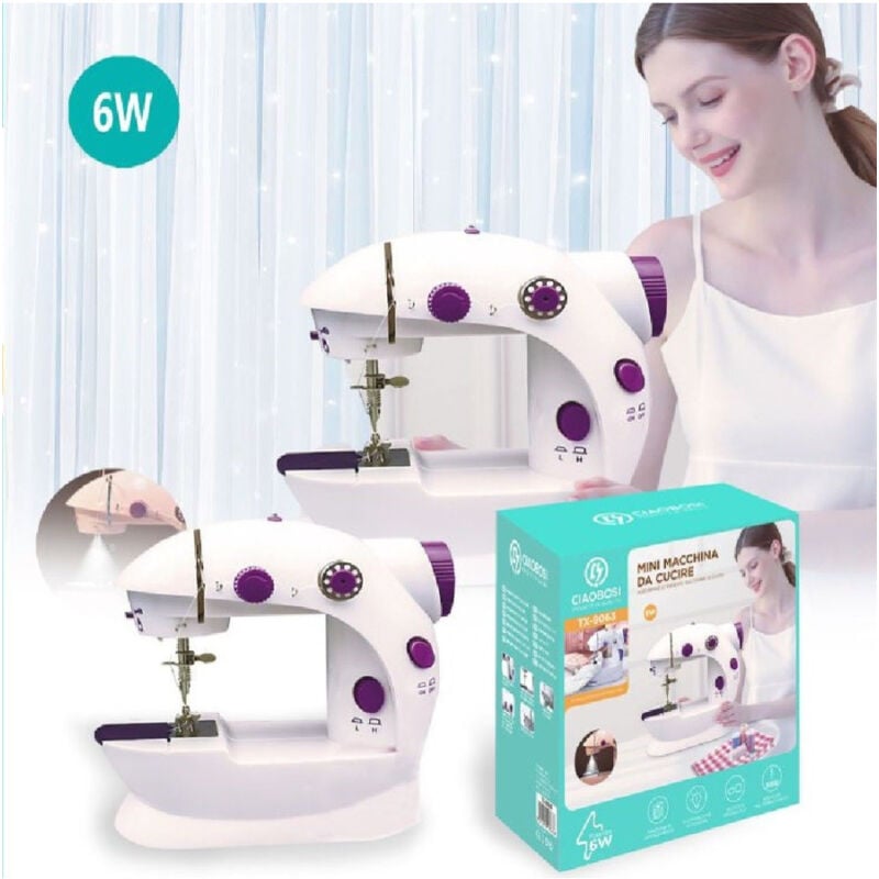 foto del prodotto linq mini macchina da cucire portatile cucito 6 watt tx 9063 elettrica con 2 velocit 