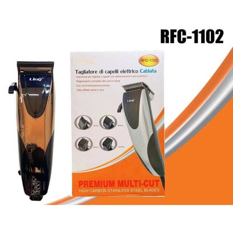 foto del prodotto linq rasoio elettrico taglia capelli regola barba baffi basette rfc 1102 4 pettini guida 