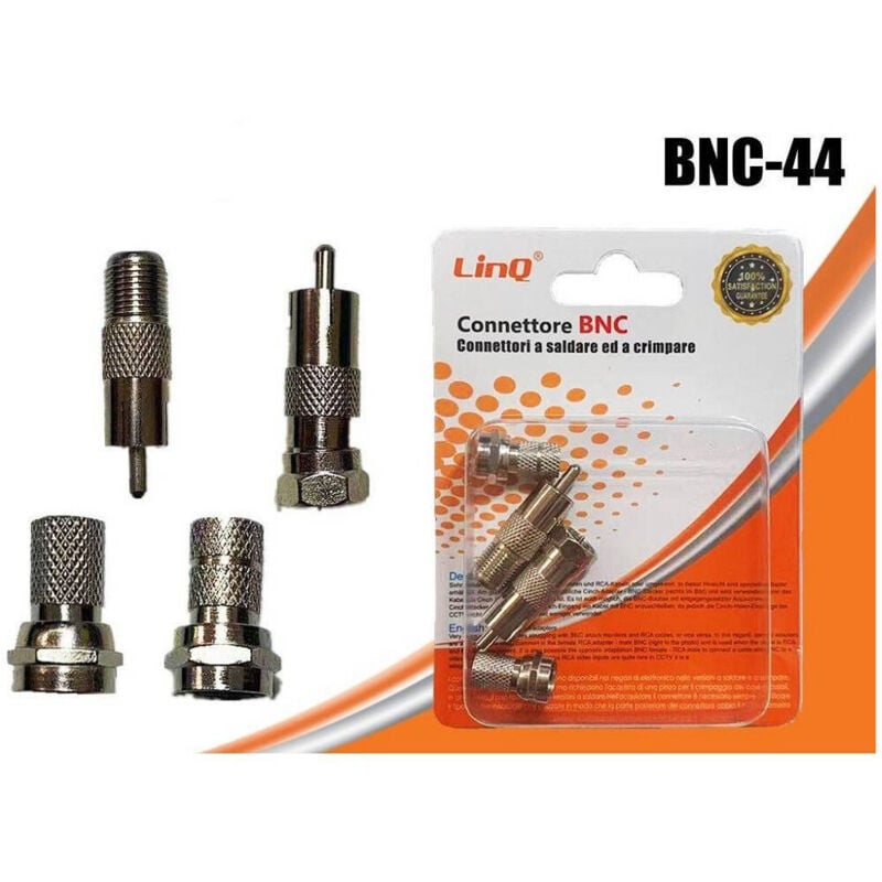 foto del prodotto linq - spinotti connettore bnc a vite in metallo rca adattatore cavo coassiale bnc-44 -