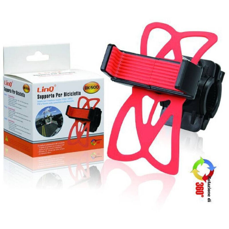 foto del prodotto linq supporto bici bicicletta universale struttura in silicone per smartphone bk 500 
