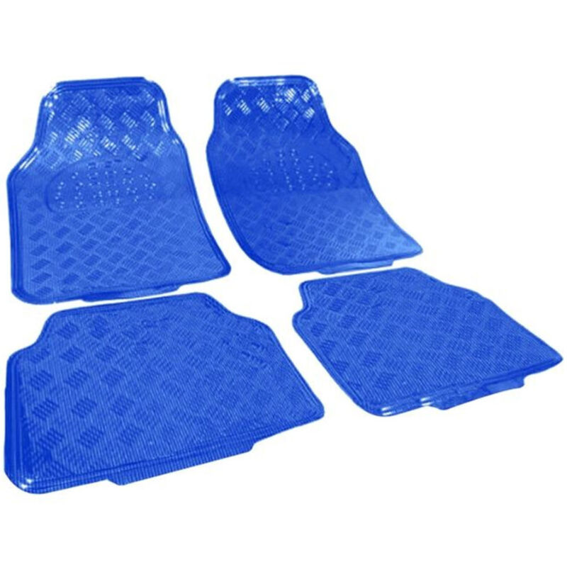 foto del prodotto linq tappetini set4 tappeti auto blu universali sportivi gomma effetto metallo linq 