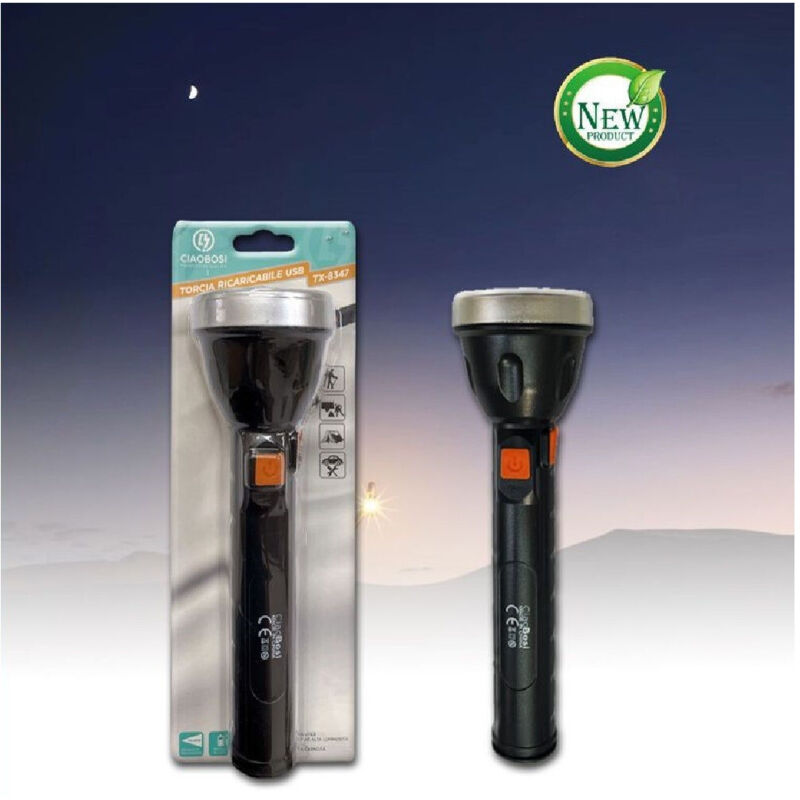 foto del prodotto linq - torcia ricaricabile usb elettrica luce led escursioni campeggio lavoro tx-8347 -
