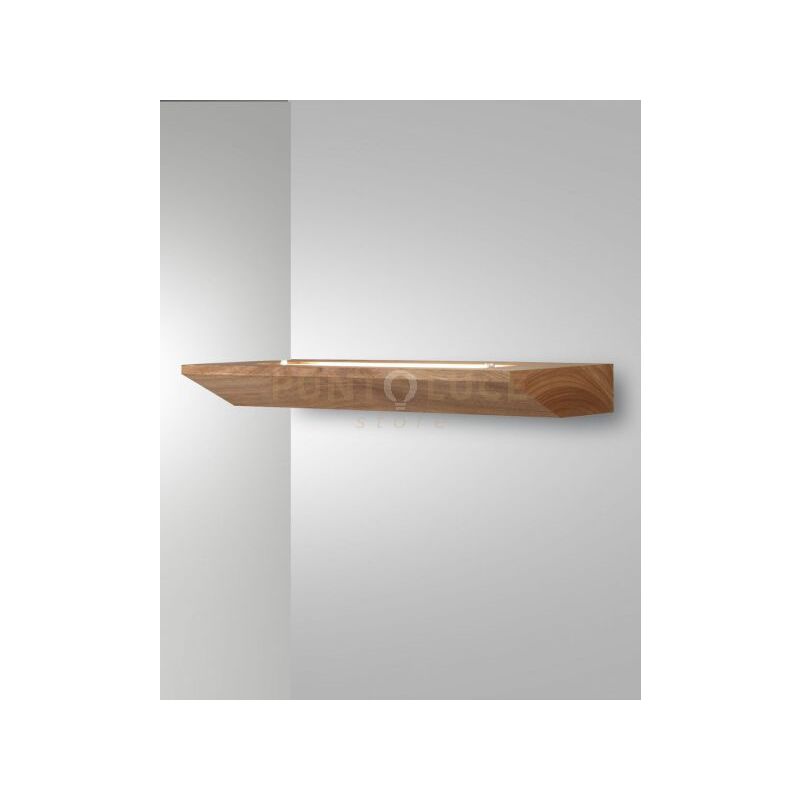foto del prodotto linus applique quercia l.40cm in legno e vetro attacco led 3000k 14w 1380 lm dimmerabile