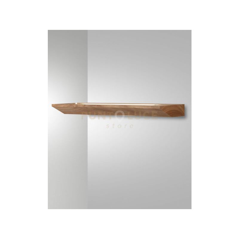 foto del prodotto linus applique quercia l.60cm in legno e vetro attacco led 3000k 27w 2770 lm dimmerabile