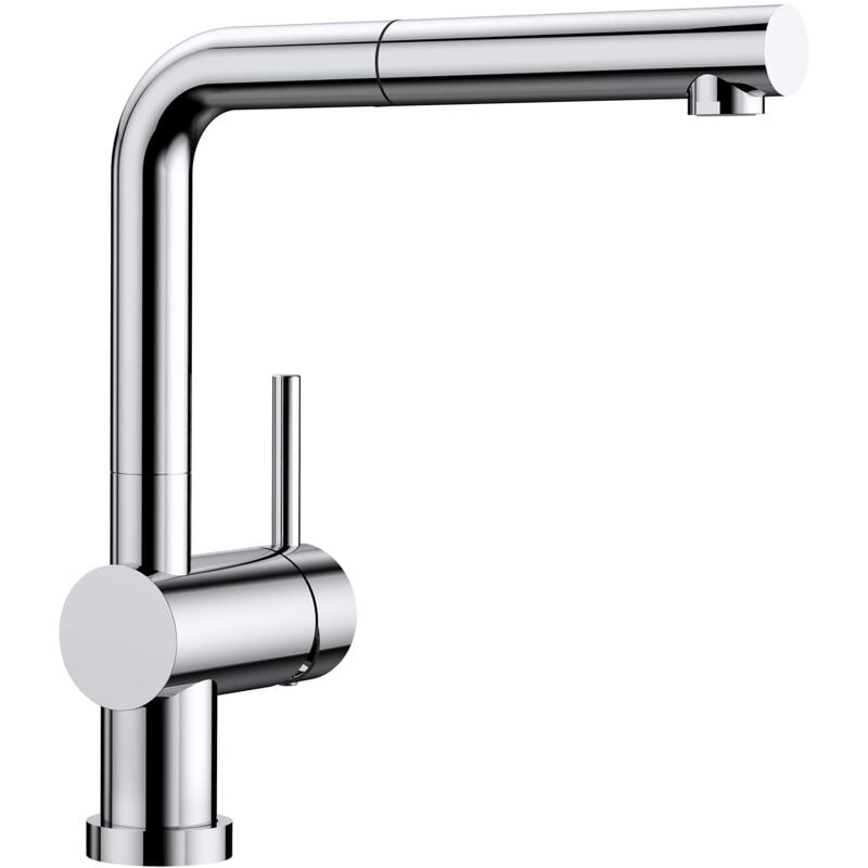 foto del prodotto linus s-f - miscelatore da lavello con bocca di erogazione estraibile, sottofinestra, cromo 514023 - blanco