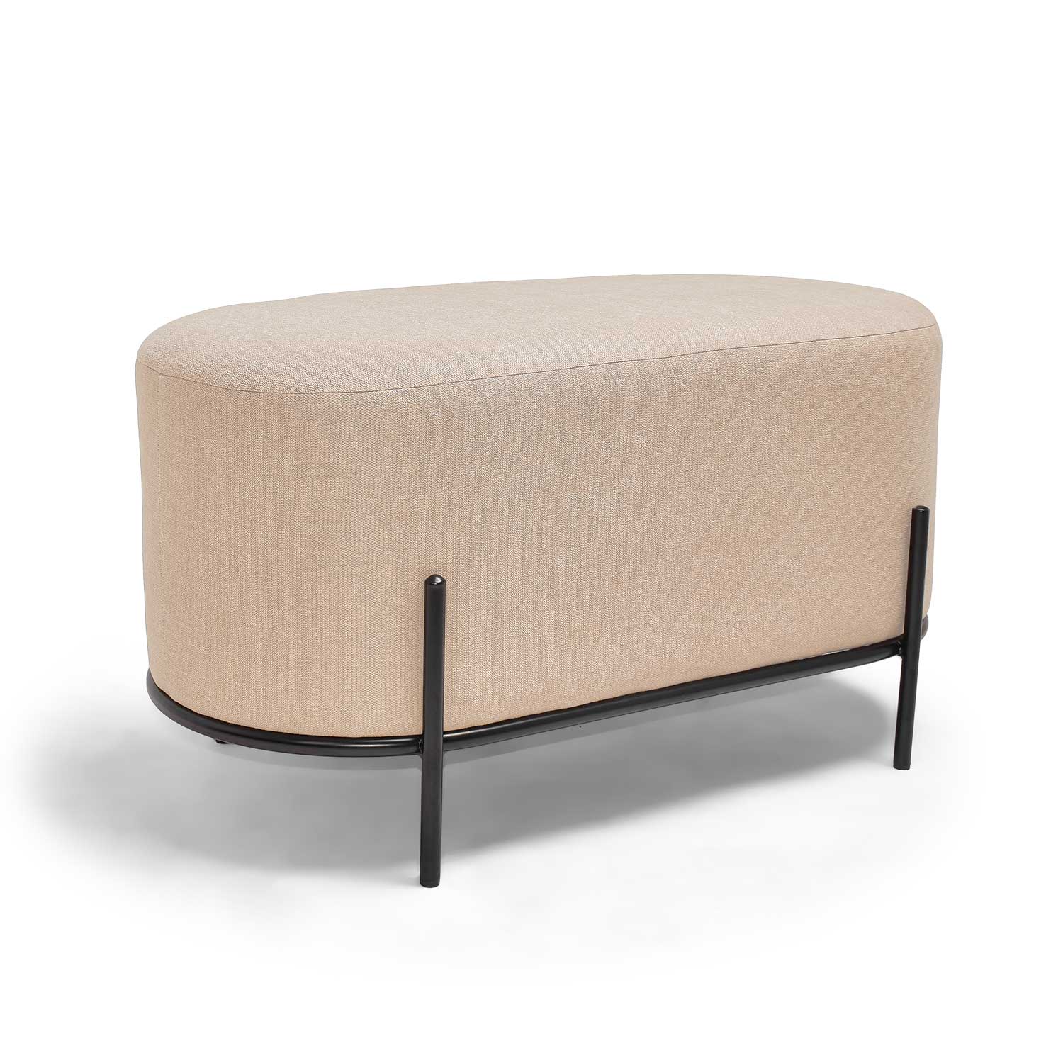 foto del prodotto lipsia linen pouf ovale in tessuto