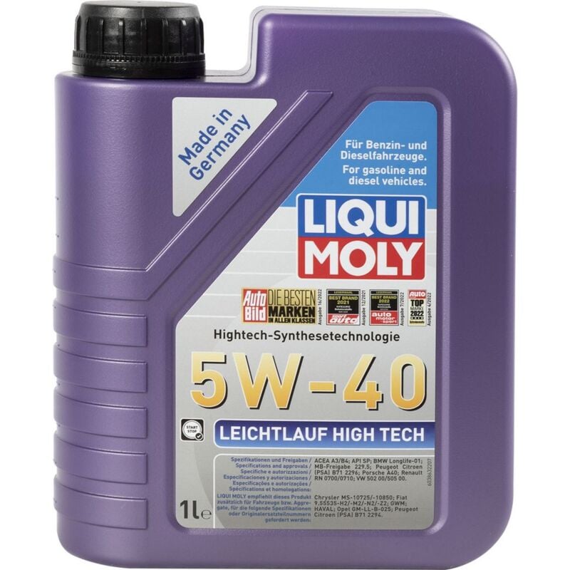 foto del prodotto liqui moly olio motore leichtlauf high tech 5w 40 1l
