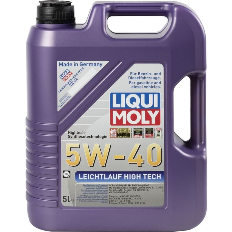 foto del prodotto liqui moly olio motore leichtlauf high tech 5w 40 5l
