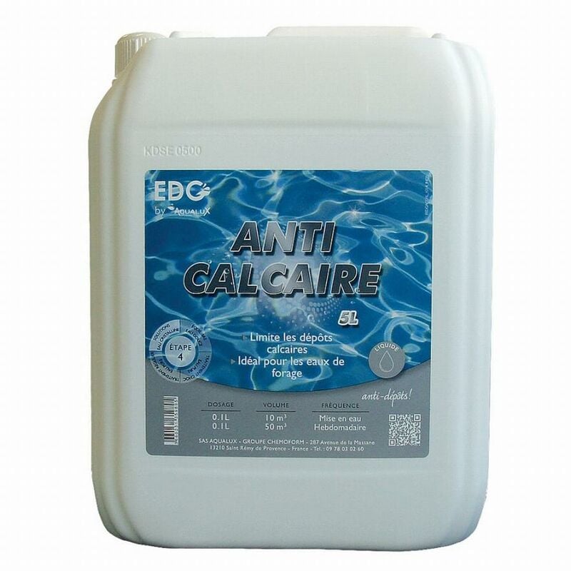 foto del prodotto liquido anticalcare, tanica 5l, edg aqualux 105081