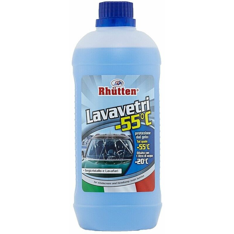foto del prodotto liquido lavavetri antigelo auto 55 rhutten detergente pulizia cristalli da 1 lt