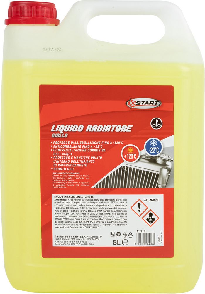 foto del prodotto liquido radiatore giallo 5l -22 c per motori monoblocco in alluminio