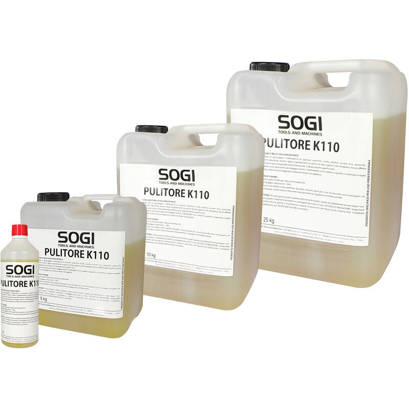 foto del prodotto liquido sgrassante detergente ultraconcentrato k110 per vasca pulitrice sogi formato 1 l, 5 kg, 10 kg o 25 kg, formato25 kg