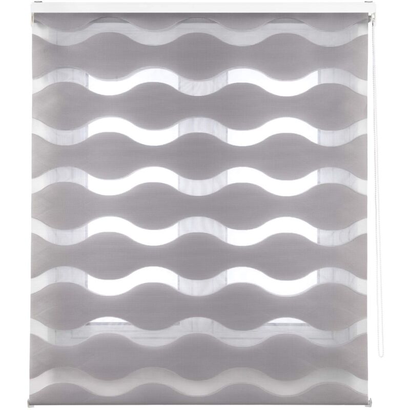 immagine 0 del prodotto lira onde tenda a rullo con doppio strato notte e giorno, 140 x 180 cm larghezza x lunghezza , argento blindecor
