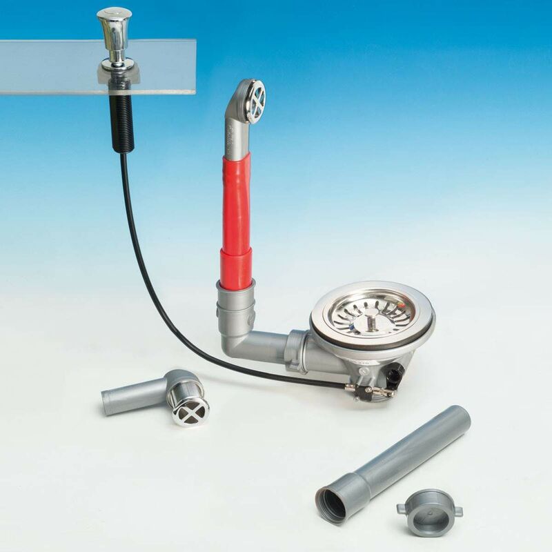 foto del prodotto lira piletta di scarico basket con azionamento push e troppo pieno versione tondo connessione 1 1 2 gas 1755.270 1 