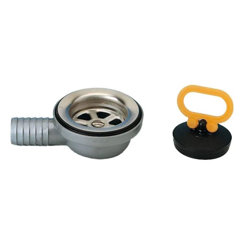 foto del prodotto lira piletta per lavello in acciaio inox piegata con nipplo, diametro 25mm