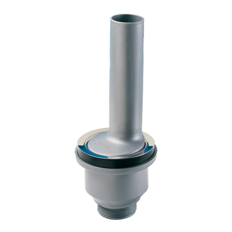 foto del prodotto lira scarico 2p con tubo di troppo pieno in pp grigio, lunghezza 170mm