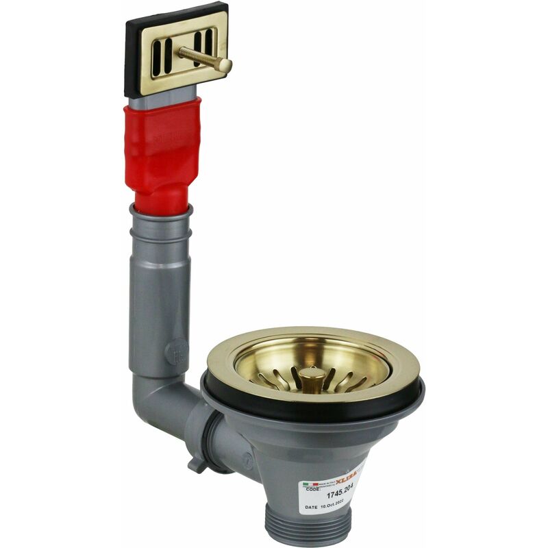 foto del prodotto lira spa basket universale per lavelli cucina con troppo pieno colore oro spazzolato lira 1745.204 oro spazzolato