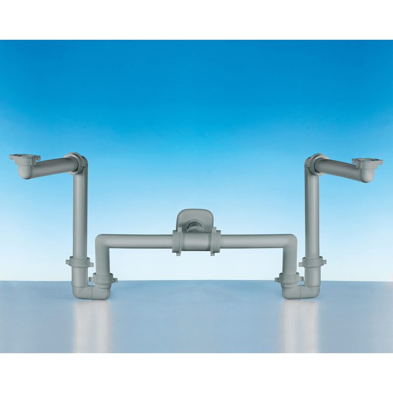 foto del prodotto lira spa sifone spazio bagno per lavabo doppio 1 1 uscita 32 40 grigio