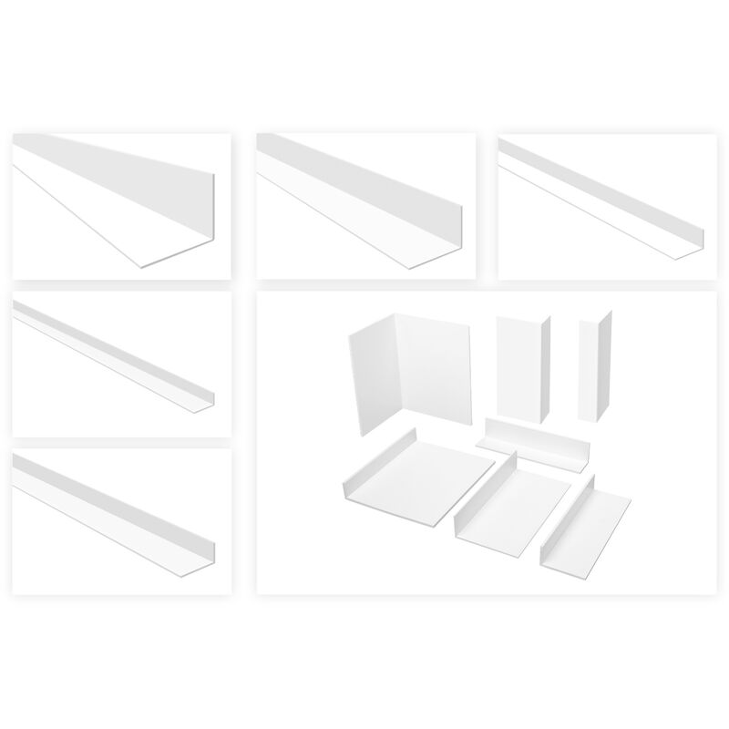 foto del prodotto listelli angolari pvc bianco 2m irregolari, spessore da 2 a 4mm hj 100x60mm, 3 mm