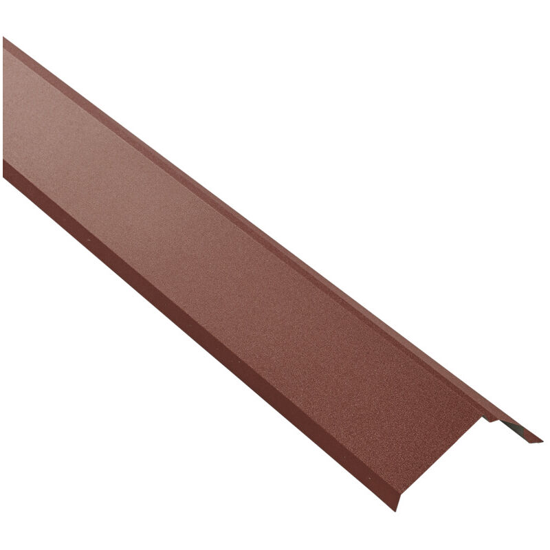 foto del prodotto listello perimetrale del tetto in acciaio zincato laccato opaco aspetto tegola l1,20 m rosso marrone opaco, l 1,20 m