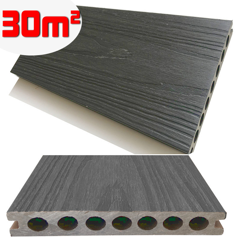 foto del prodotto listone wpc 3d supram hd 30m co estruso per pavimentazione decking colore grigio effetto legno 138x2200mm spessore 22mm