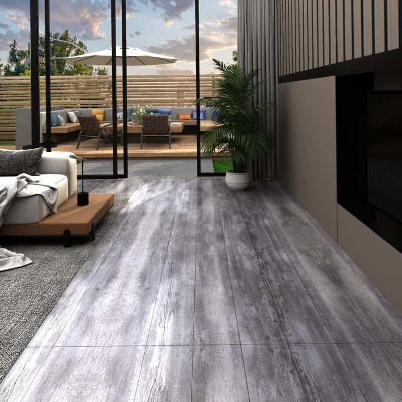 foto del prodotto listoni autoadesivi in pvc 5,21 m 2 mm legno grigio opaco vidaxl