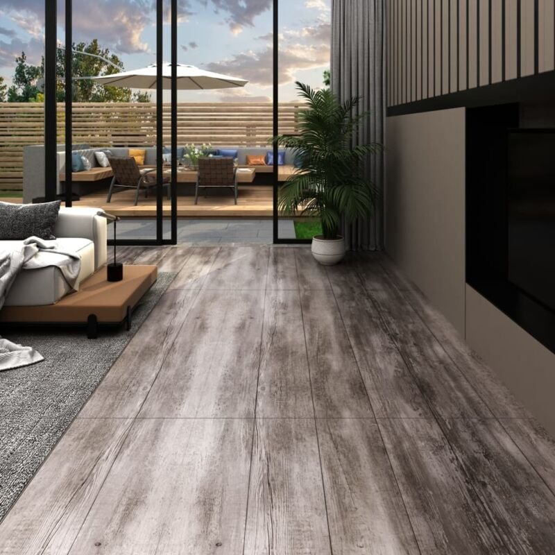 foto del prodotto listoni autoadesivi in pvc 5,21 m 2 mm legno marrone opaco vidaxl