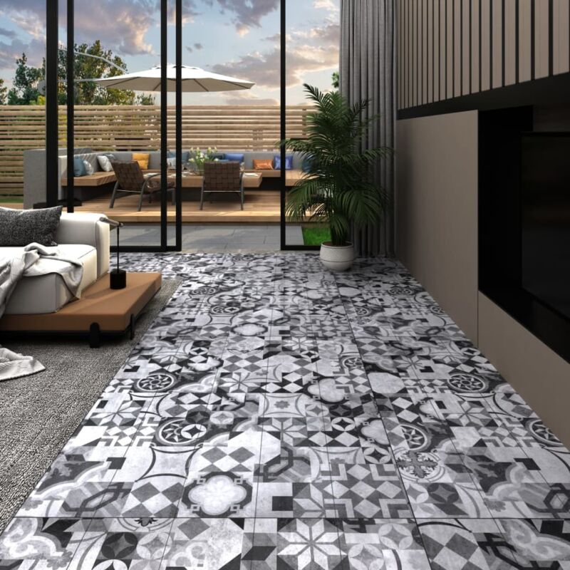 foto del prodotto listoni autoadesivi in pvc 5,21 m 2 mm motivo grigio vidaxl 238354