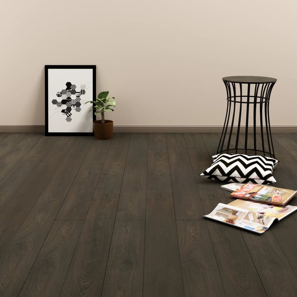 foto del prodotto listoni pavimenti autoadesivi 4,46 m 3 mm in pvc marrone scuro
