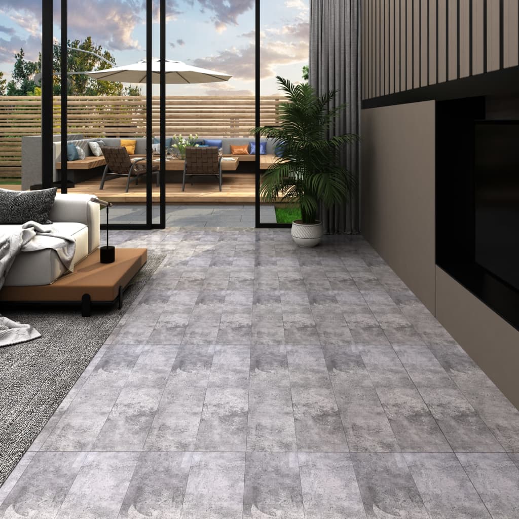 foto del prodotto listoni pavimento autoadesivi pvc 5,21m 2mm marrone cemento cod mxl 70124