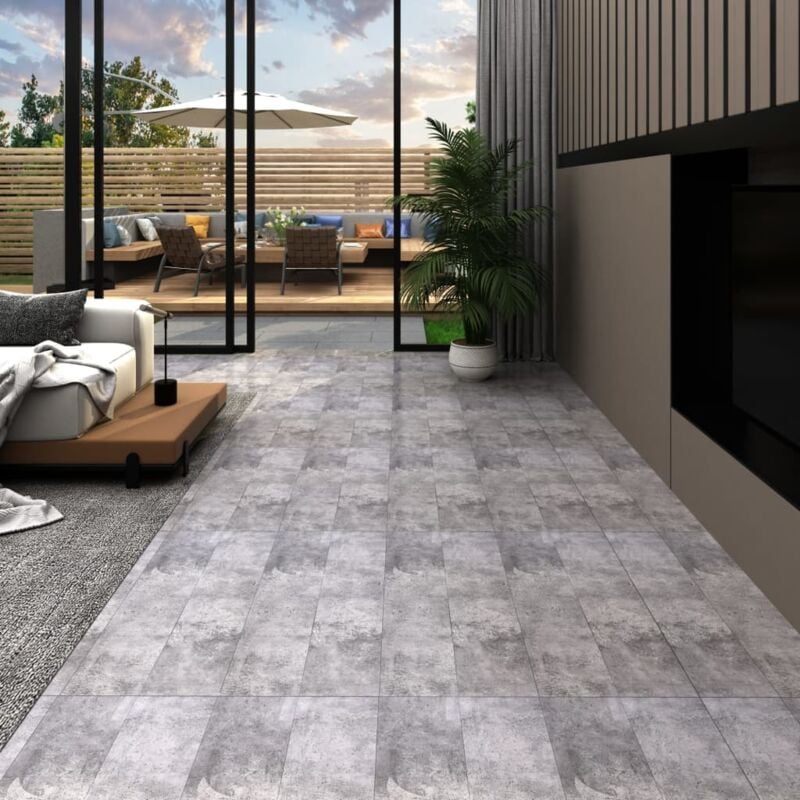 foto del prodotto listoni pavimento autoadesivi pvc 5,21m 2mm marrone cemento vidaxl