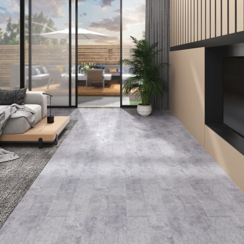 foto del prodotto listoni pavimento in pvc 4,46 m 3mm autoadesivi grigio cemento vidaxl