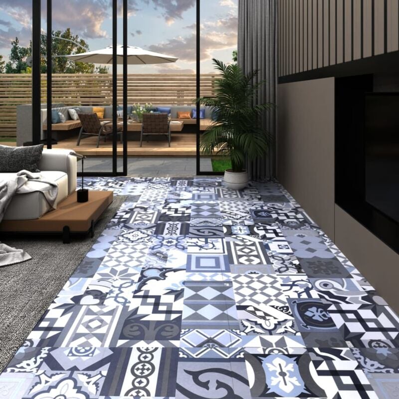 foto del prodotto listoni per pavimenti adesivi 20 pz in pvc 1,86 m multicolore