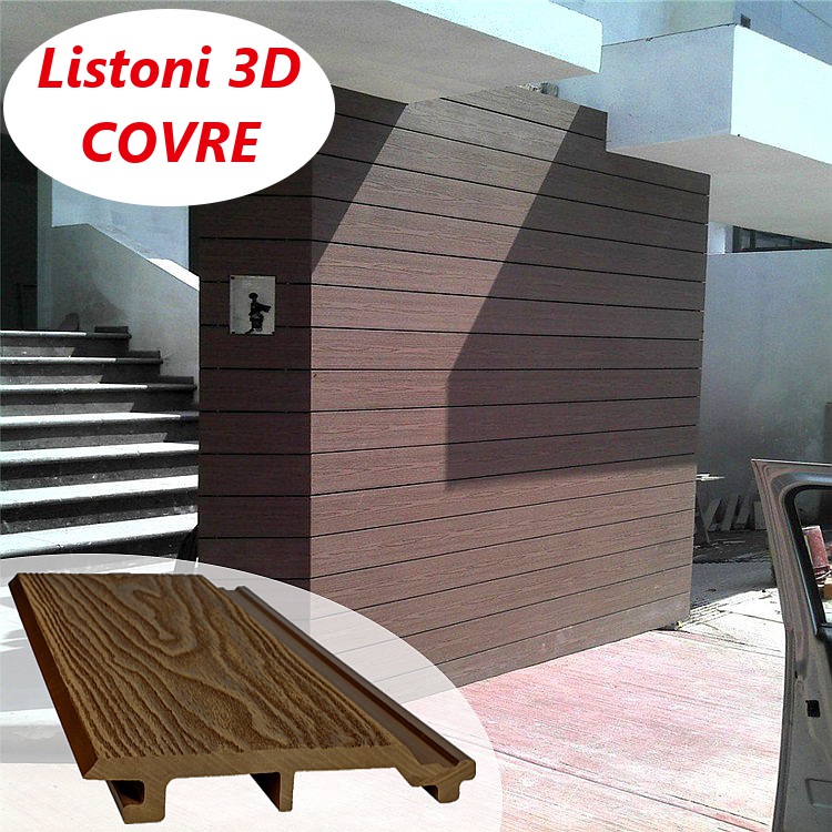 foto del prodotto listoni wpc 3d covre 20m per rivestimenti colore chocolate listone 174x2200mm spessore 21mm