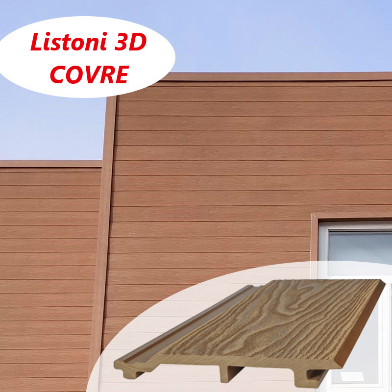 foto del prodotto listoni wpc 3d covre 30m per rivestimenti colore teak plus listone 174x2200mm spessore 21mm