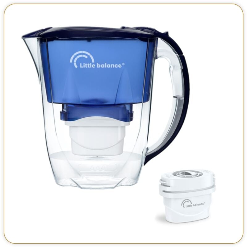 foto del prodotto little balance 8639 caraffa filtro oceano 6 cartucce filtranti, riducono microplastiche, cloro, calcare e altre impurit , 2,8 l, portata ultra