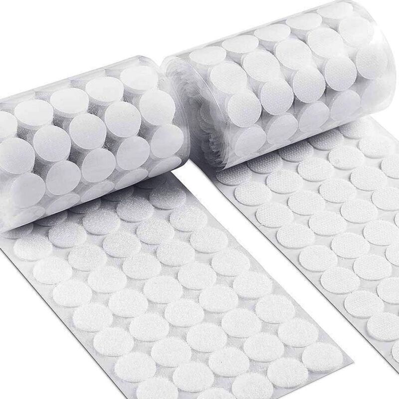 foto del prodotto litzee adesivo antigraffio rotondo, 450 paia di cerchi da 15 mm con ganci e anelli autoadesivi, 900 capsule autoadesive rotonde antigraffio con