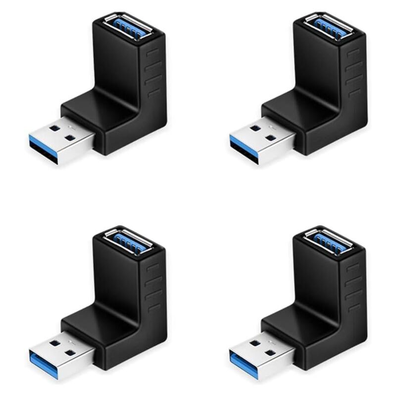 foto del prodotto litzee presa angolare usb da 4 pezzi adattatore angolare usb 3.0 a 90 su gi adattatore usb tipo l da 5 gbps maschio a femmina angolato per