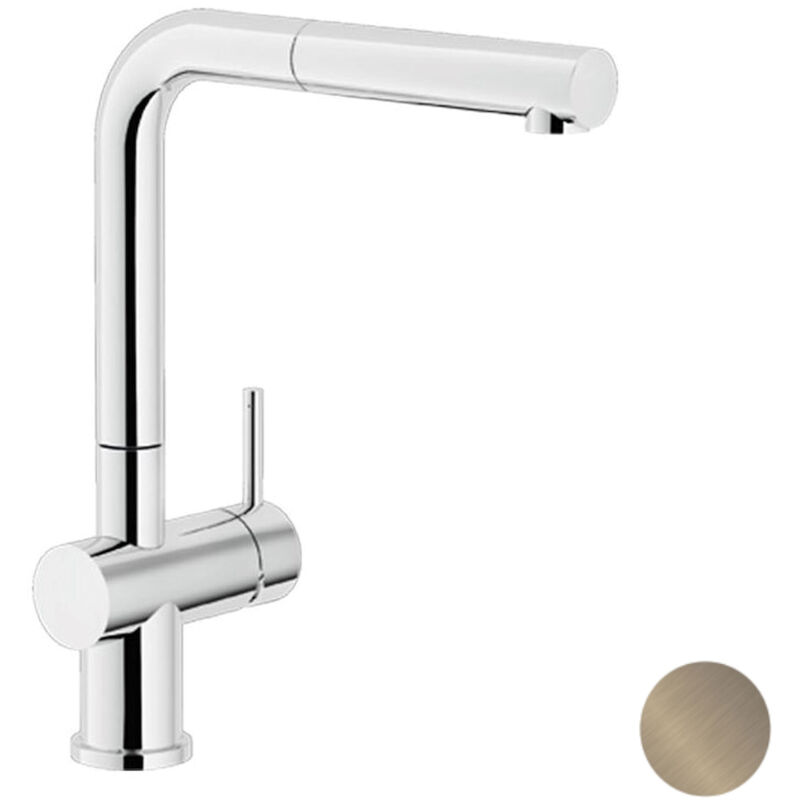 foto del prodotto live rubinetto cucina con doccia estraibile nichel spazzolato codice prod lv00117 1ix - nobili