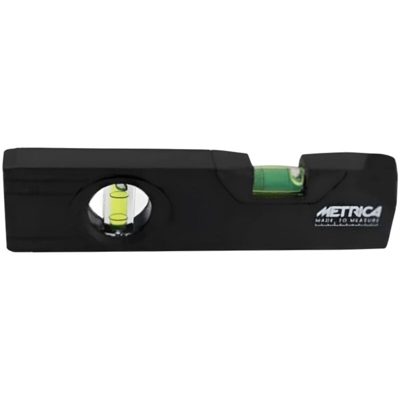 foto del prodotto livella a 2 fiale acriliche da 200mm nera anodizzata intercable m31028