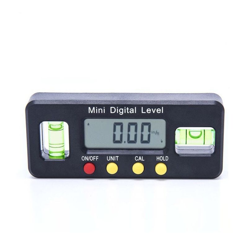 foto del prodotto livella elettronica, goniometro inclinometro digitale, con display, con base magnetica, alta precisione, con display di blocco lettura e funzione di