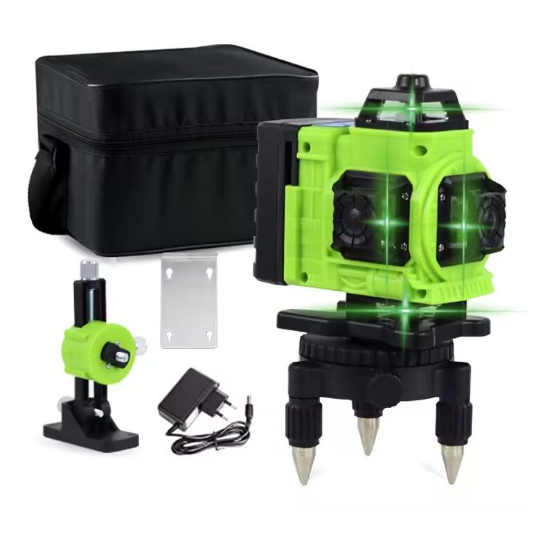 foto del prodotto livella laser a 16 linee, autolivellante a 360 , livello laser a croce con raggio verde 4x360 , 4d, con 2 batterie, telecomando laser a linea