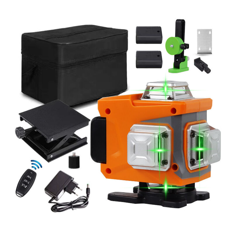 foto del prodotto livella laser, livella laser autolivellante 4d 360, strumento livella laser verde, laser a linee incrociate 4x360 per l edilizia