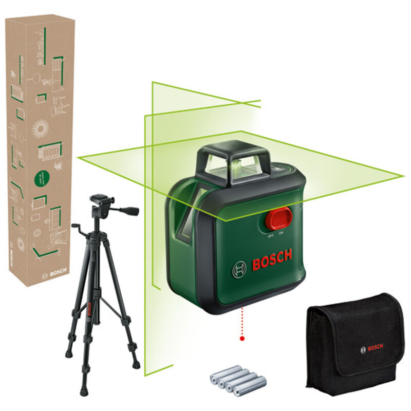 foto del prodotto livella laser multifunzione advancedlevel 360 con treppiede premium 3 linee laser incl. 360 per allineamento dell intera stanza, in scatola di