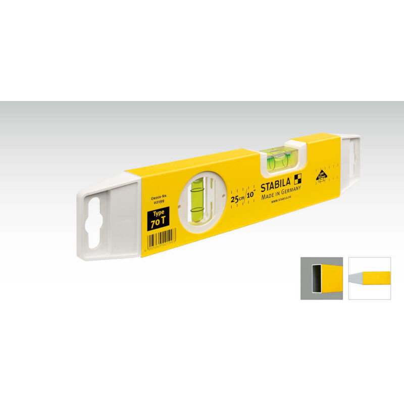 foto del prodotto livella livello per muratore stabila cm 25 alluminio 2 bolle type 70t piccola