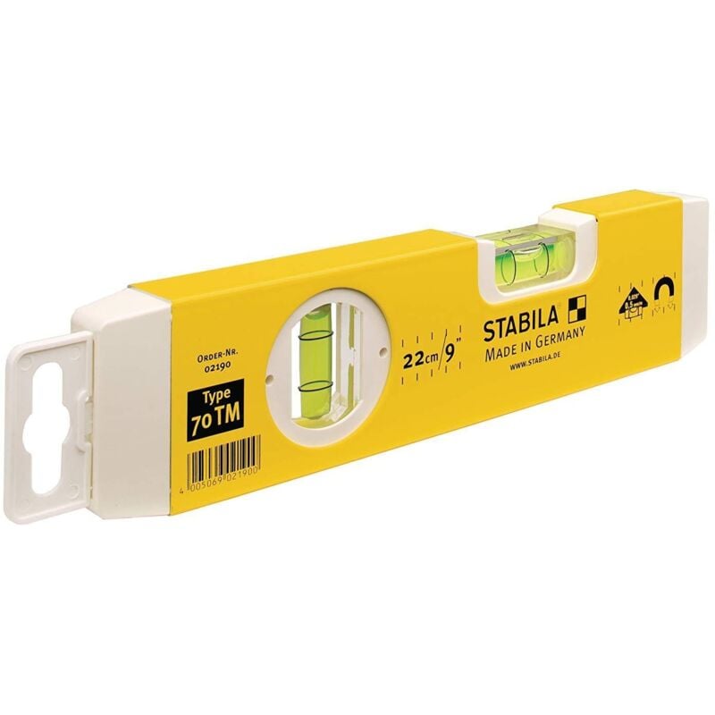 foto del prodotto livella magnetica per muratore stabila cm 22 n 2 bolle modello 70 tm stabila